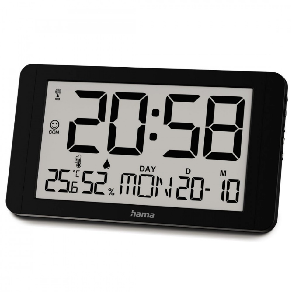 Hama seinakell Cuba Digital Wall Clock, must