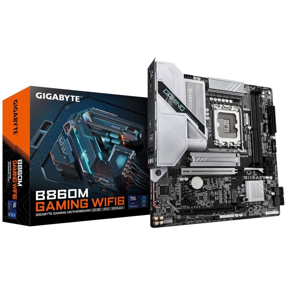 Gigabyte emaplaat intel B860 Express LGA1851 micro-ATX memory Ddr5 memory Slots 2 b860mgamingwifi6
