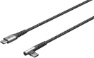Goobay 64659 USB-C to USB-C Textile Cable with Metal Plugs (Space hall/hõbedane), 1 m