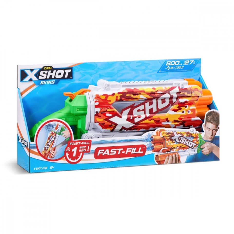 X-Shot veepüss Water Launcher Pump Action Fast-Fill Skins (11855B)