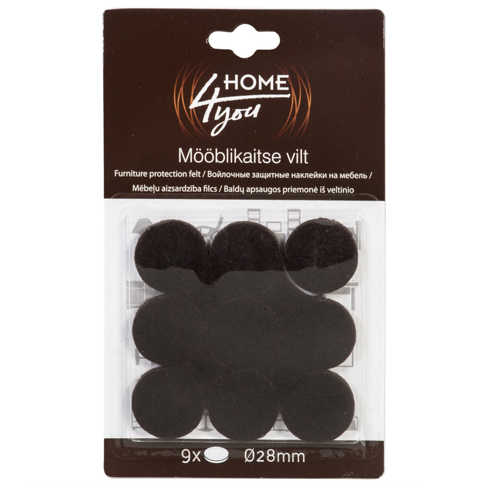 H4Y mööblikaitse vilt, 28mm x 9tk, must