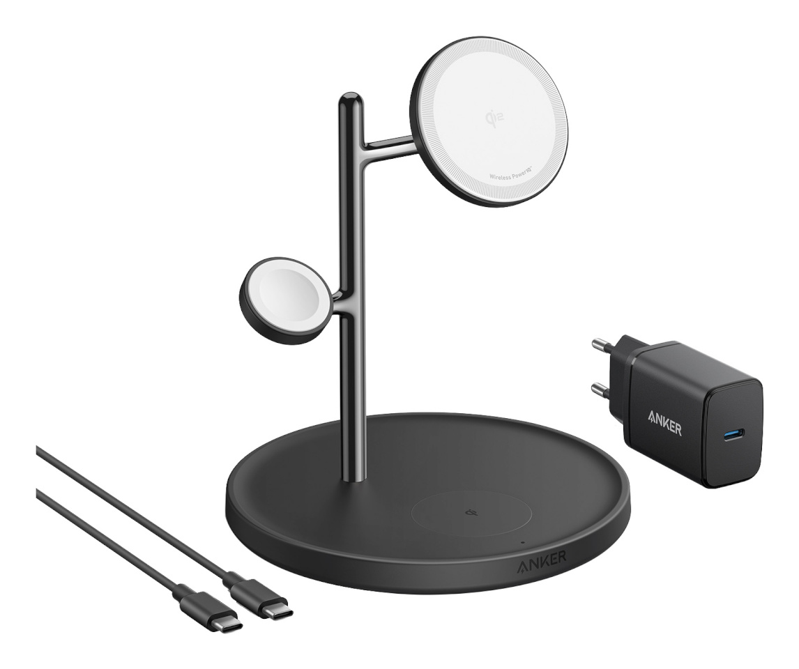 Anker MagGo Magnetic Wireless Charger (Qi 2.0, 15W), 3-in-1 Stand, must | Anker