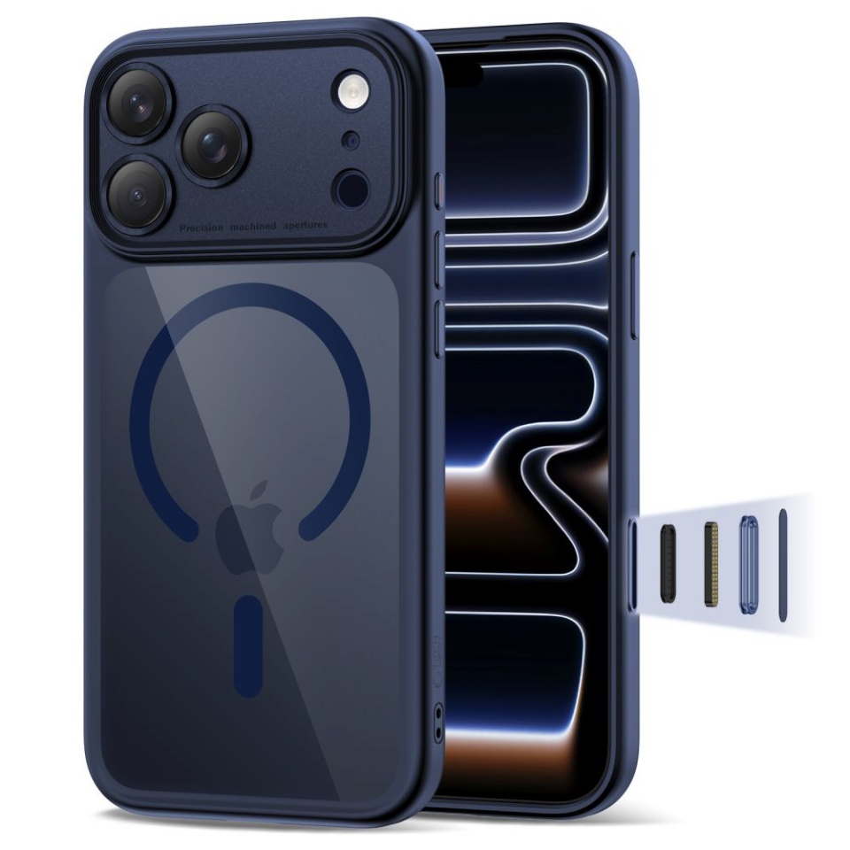 Tech-Protect MAGPEAK MagSafe CC iPhone 17 Pro DEEP BLUE/CLEAR