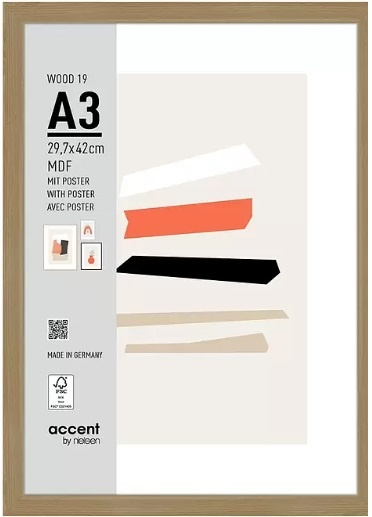 Nielsen Design pildiraam Nielsen Photo Frame Wooden 3224204 Wood 19 Natural 29.7x42 cm