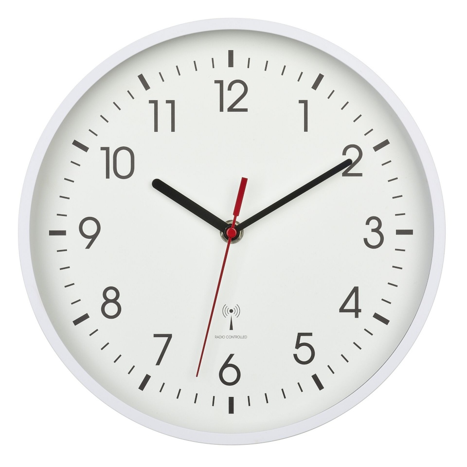 TFA seinakell 60.3550.02 Radio Wall Clock, valge