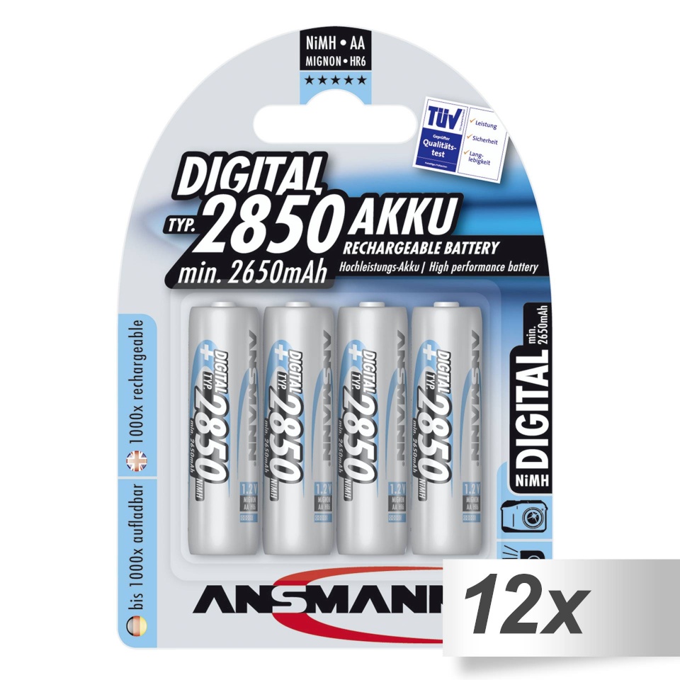 Ansmann akud 12x4 NiMH 2850 Mignon AA 2650mAh DIGITAL