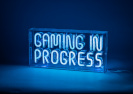 Fuj:tech seinalamp Neon Gaming In Progress Wall Lamp, sinine