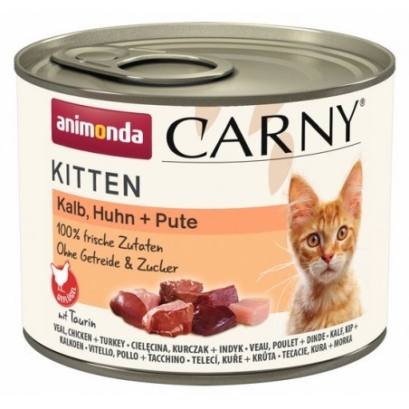 Animonda kassitoit Carny Kitten Veal, Chicken, Turkey - Wet Cat Food- 200g