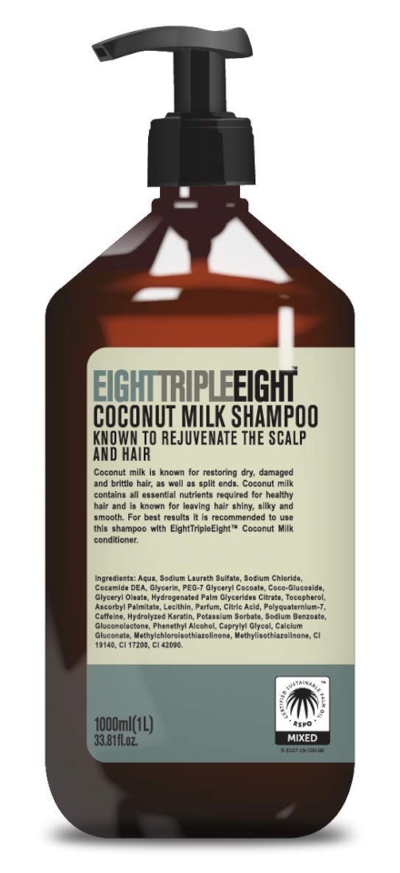 Eight Triple Eight šampoon Coconut Milk Shampoo 1000ml, unisex