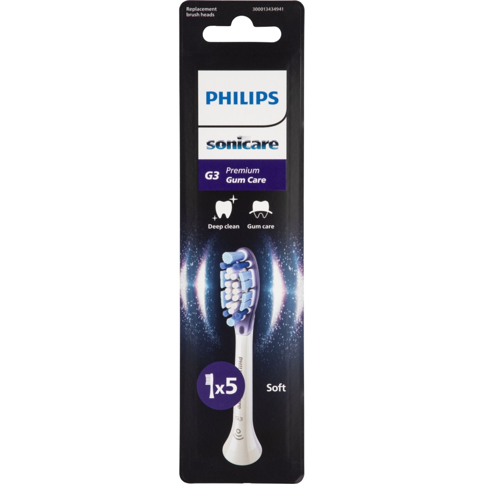 Philips lisaharjad HX9055/87 Sonicare G3 Premium Gum Care, 5tk, valge