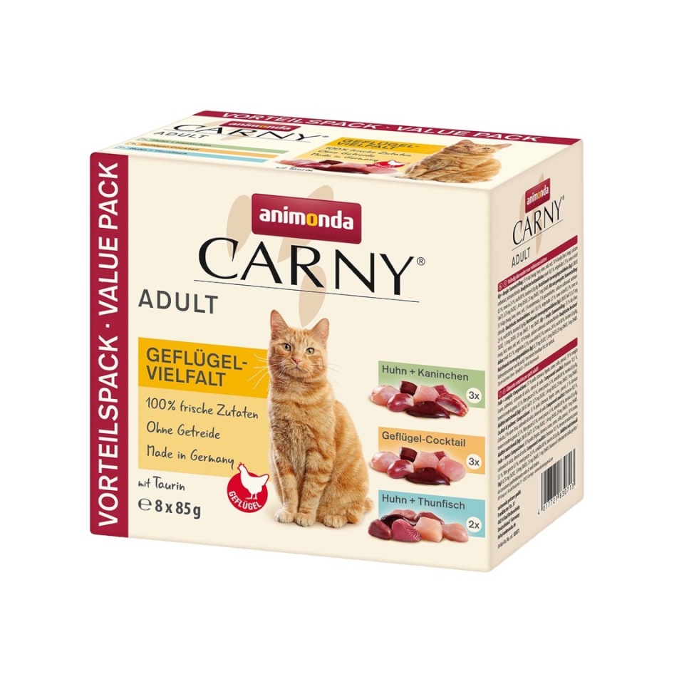 Animonda kassitoit Carny Adult Poultry mix - Wet Cat Food- 8x85g