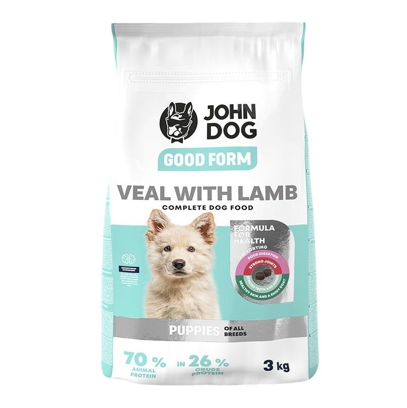 John Dog kuivtoit koerale Junior Good Form Veal with Lamb, 3kg