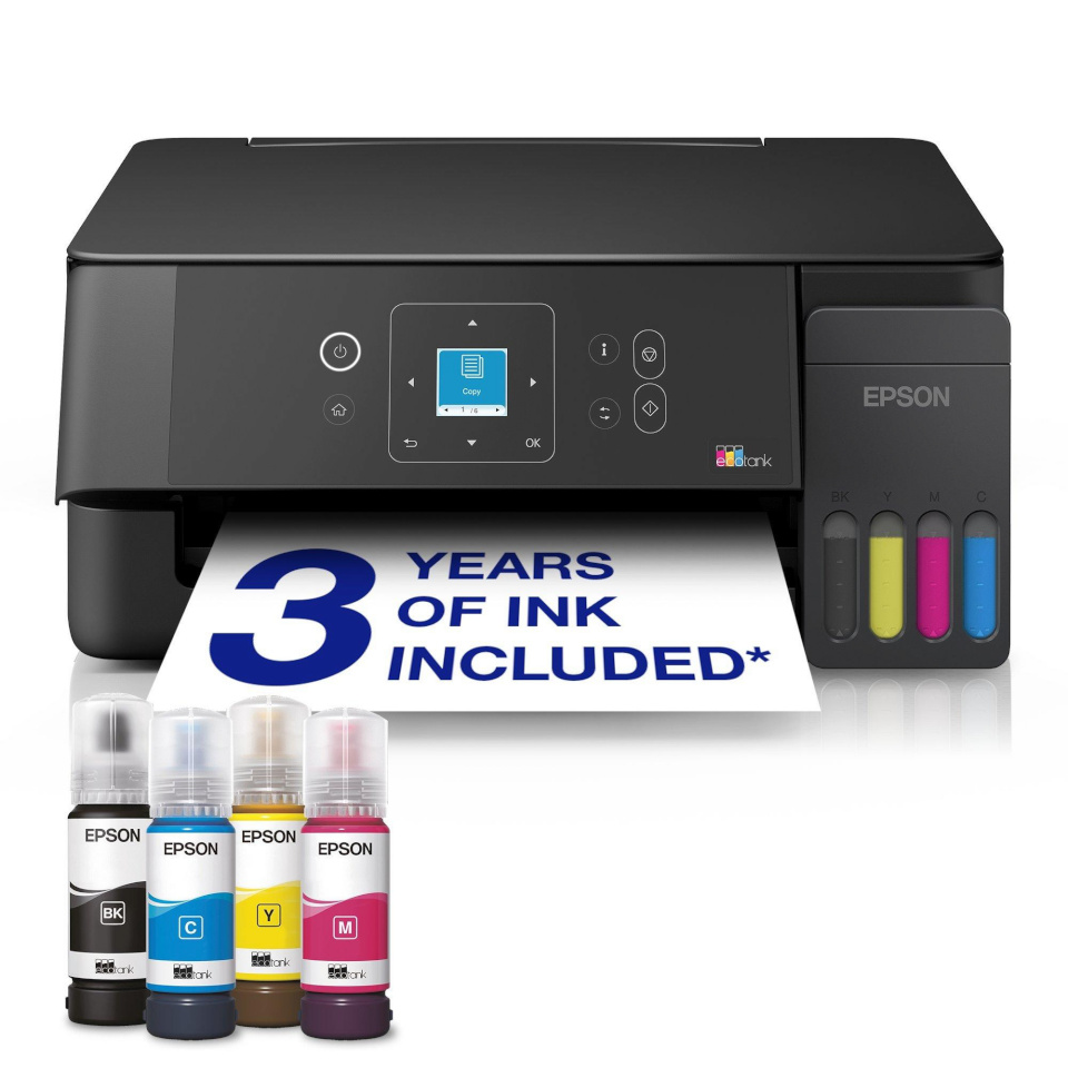 Epson printer EcoTank ET-2920 (must, USB, WLAN, Scan, Copy)