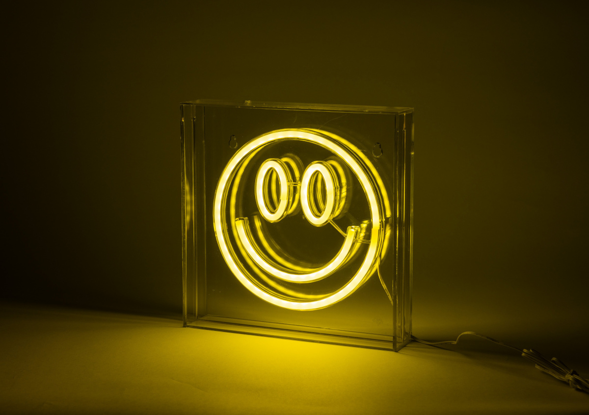 Fuj:tech laualamp Neon Smiley Lamp, kollane