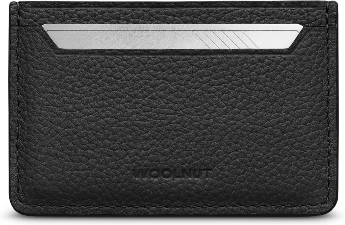 Woolnut nahast kaardihoidja, must