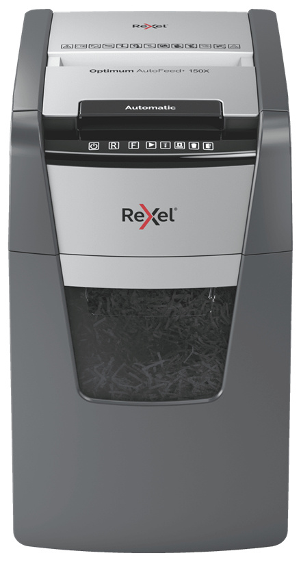 REXEL paberipurustaja AutoFeed+ 150X automatic Shredder, P-4, cuts confetti cut (4x28mm), 150 sheets, 44 litre bin