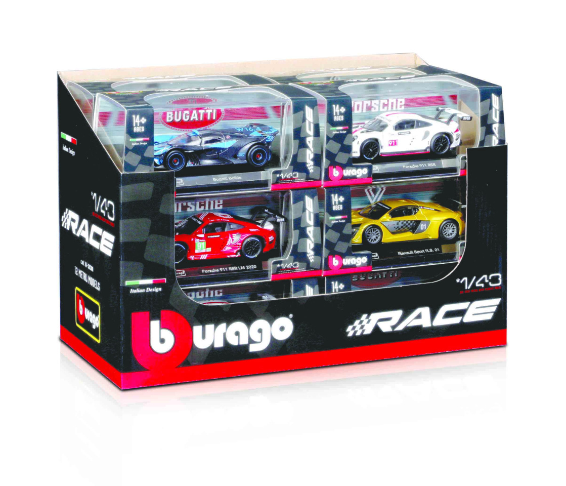 BBURAGO 1:43 Automudel Race Collezione, assortii, 18-38380