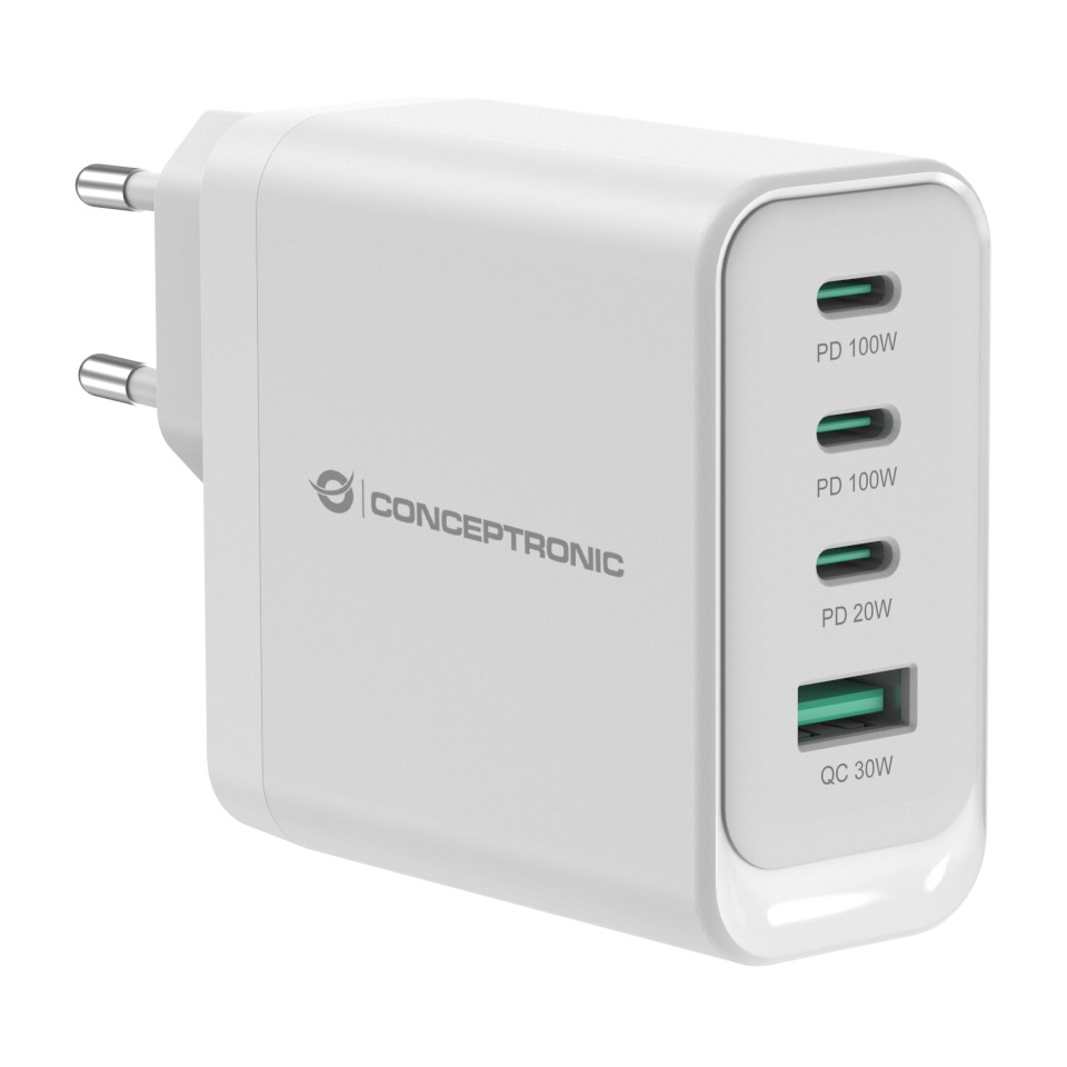CONCEPTRONIC laadija ALTHEA22W100 4-Port 100W GaN USB PD Charger