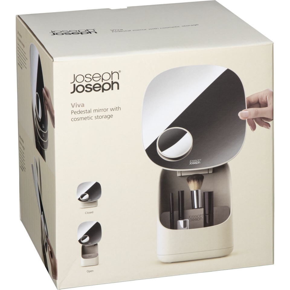 Joseph Joseph Viva Pedestal Mirror with Cosmetic Organiser