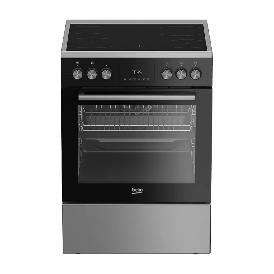 Beko keraamiline pliit FBE67301XCS Ceramic Cooker, roostevaba teras/must
