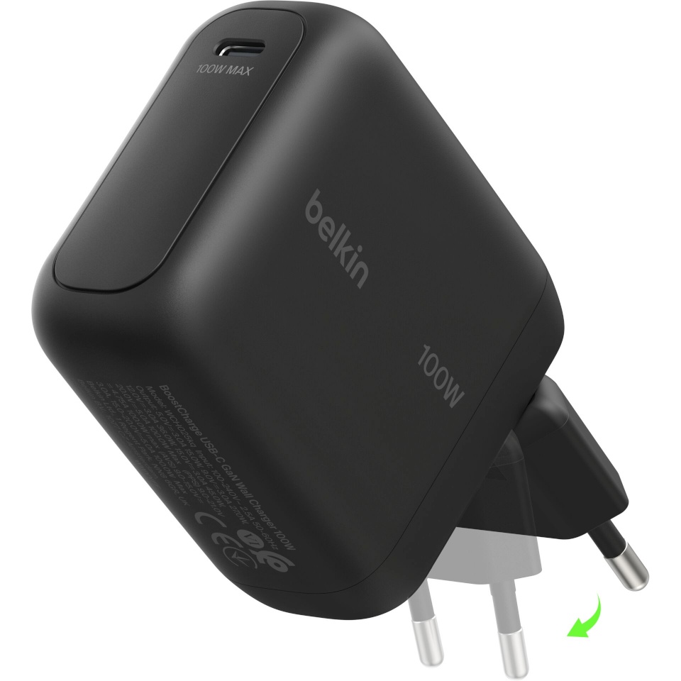 Belkin laadija BOOSTCharge 100W USB-C GAN einkl.Stecker sw. WCH025kqBK