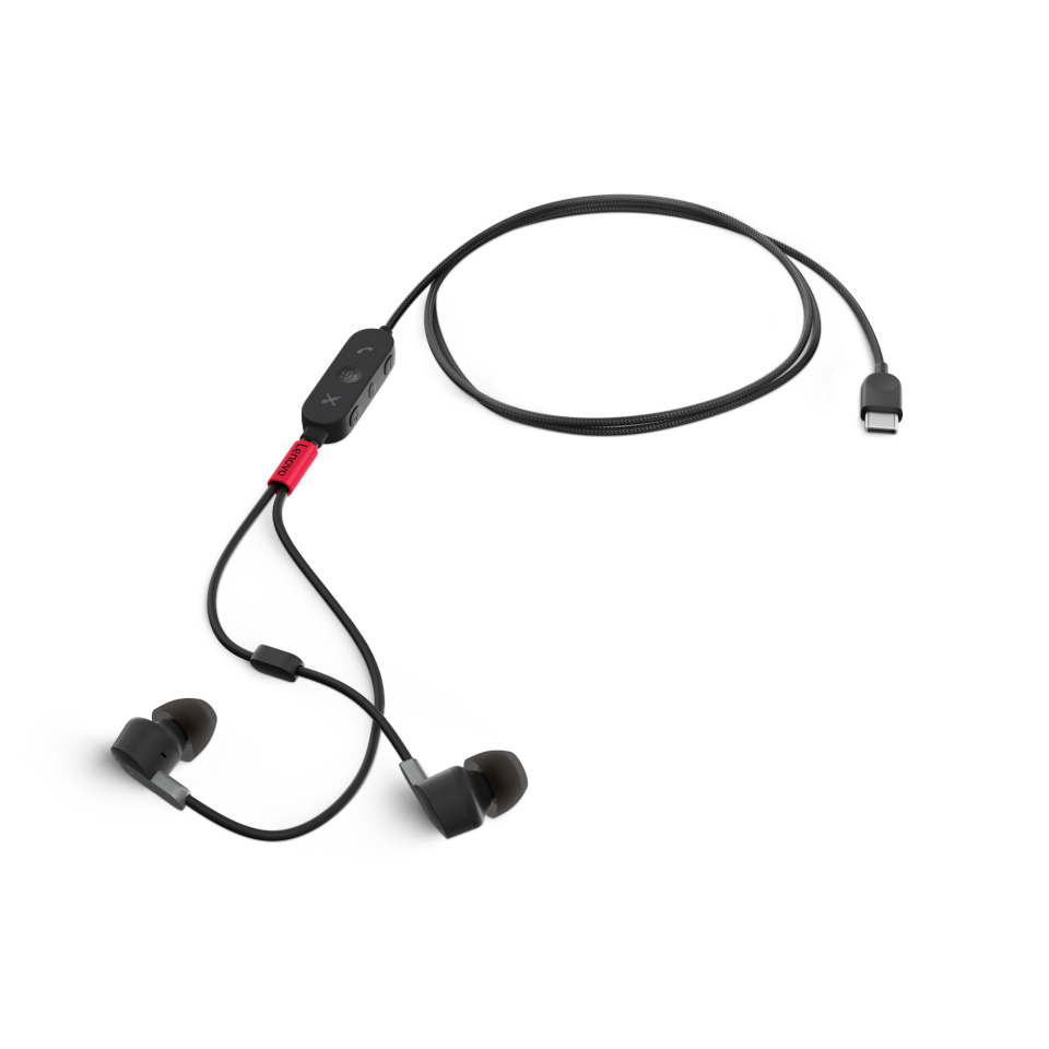 Lenovo Go USB-C ANC In-Ear kõrvaklapid (MS Teams) Built-in mikrofon, must, Wired, mürasummutus