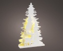 Lumineo jõuludekoratsioon 481945 Wooden Christmas Tree Table Decoration with Lights, valge