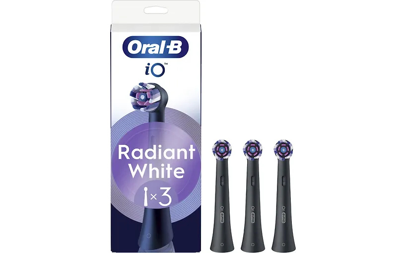 Braun lisaharjad Oral-B iO Radiant White Black Replacement Brushes 3tk, must