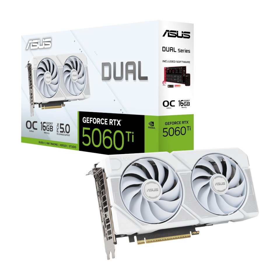 Asus videokaart Rtx5060Ti 16gb/Dual-rtx5060Ti-o16g-valge