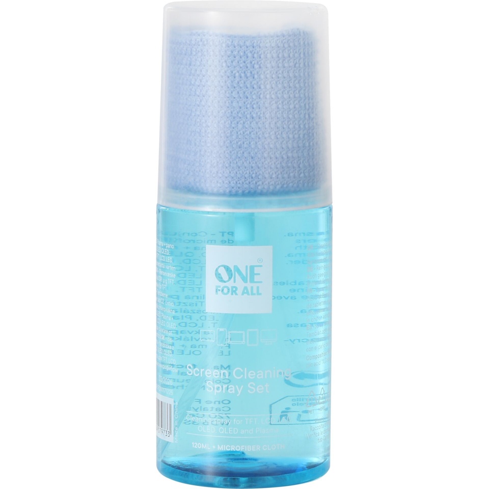 Oneforall puhastuskomplekt One for All Reinigungsset 120ml Spray mit Mikrofasertuch
