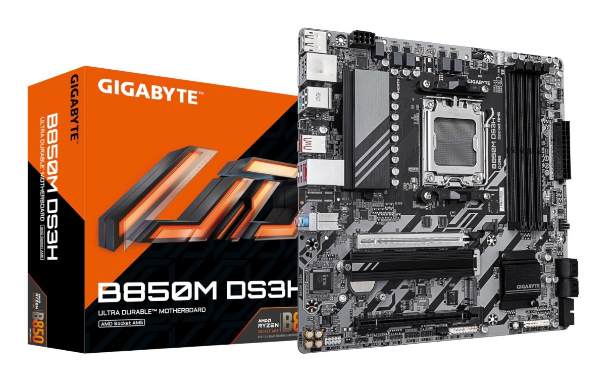 Gigabyte emaplaat AMD B850 socket Am5 micro ATX ram Ddr5-sdram 4xslots 2xnumber Of M.2 (m) Slots b850mds3h1.2