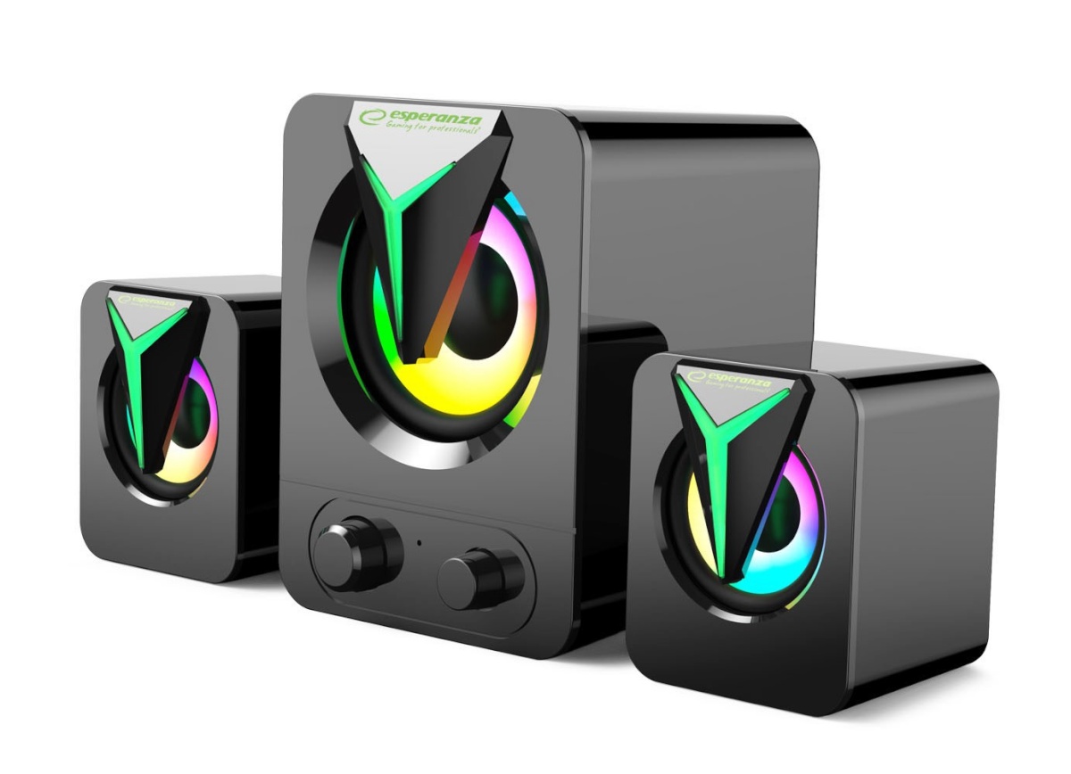 Esperanza kõlarid EGS107 Speakers 2.1 USB LED 5 W must