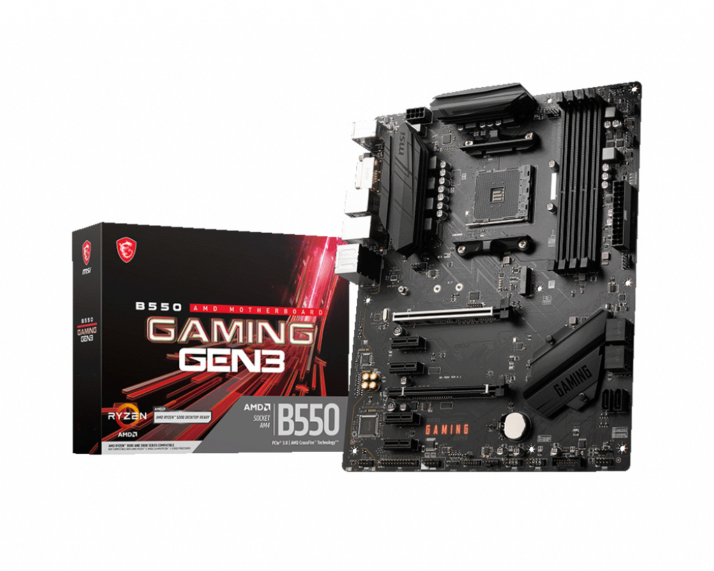 MSI emaplaat B550 GAMING GEN3, AMD, AM4, DDR4 DIMM, 	SATA, M.2, AMD B550, ATX