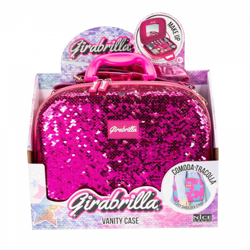 Nice Walizka Make Up Girabrilla roosa-hõbedane