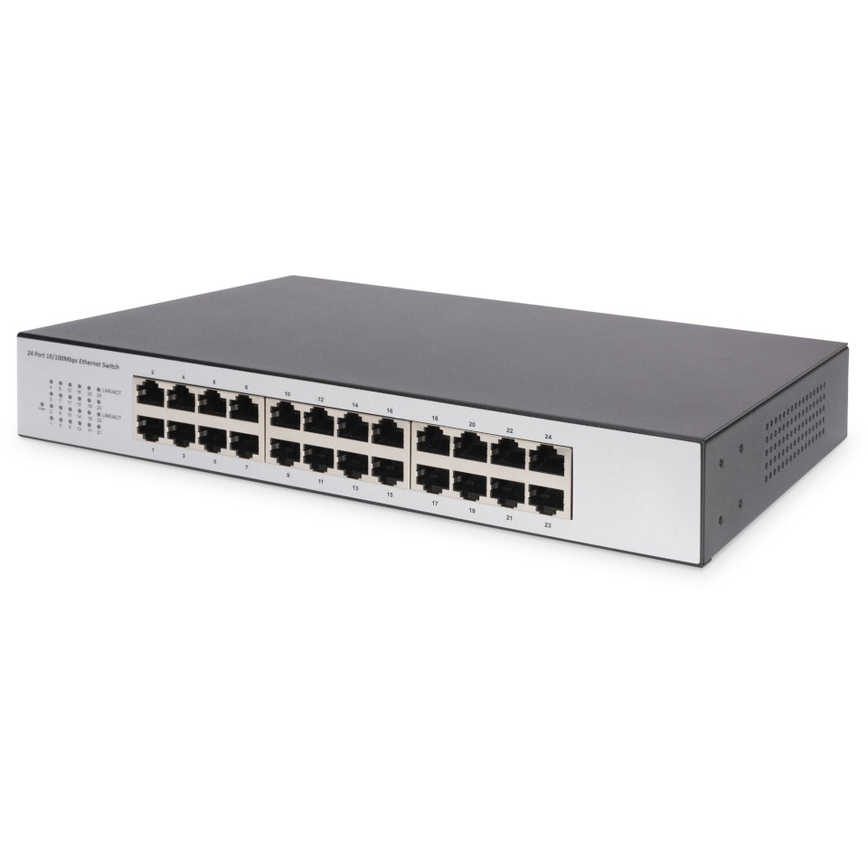 Digitus switch DIGITUS 24-Port Fast Ethernet , Unmanaged
