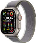 Apple Watch Ultra 2 GPS + Cellular 49mm Titanium Case with Green/Gray Trail Loop, M/L