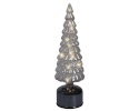 Lumineo jõuludekoratsioon 489834 Rotating Glass Tree Ornament with Lights, 34cm, hall