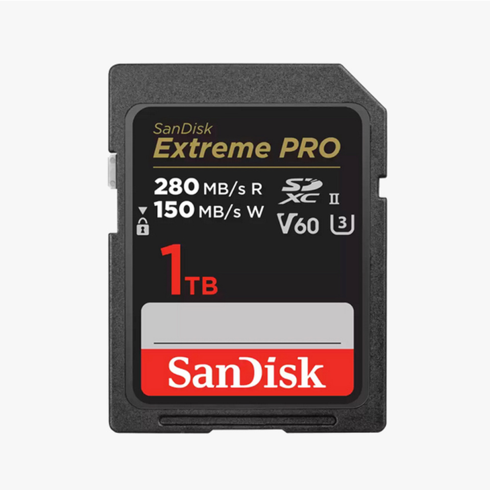 SanDisk 1 TB SDXC Extreme PRO 150MB/s V60 UHS-II Class10 R280-/W Speicherkarte