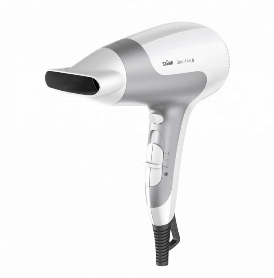 Braun föön HD580 Satin Hair 5 PowerPerfection Hair Dryer, valge/hõbedane