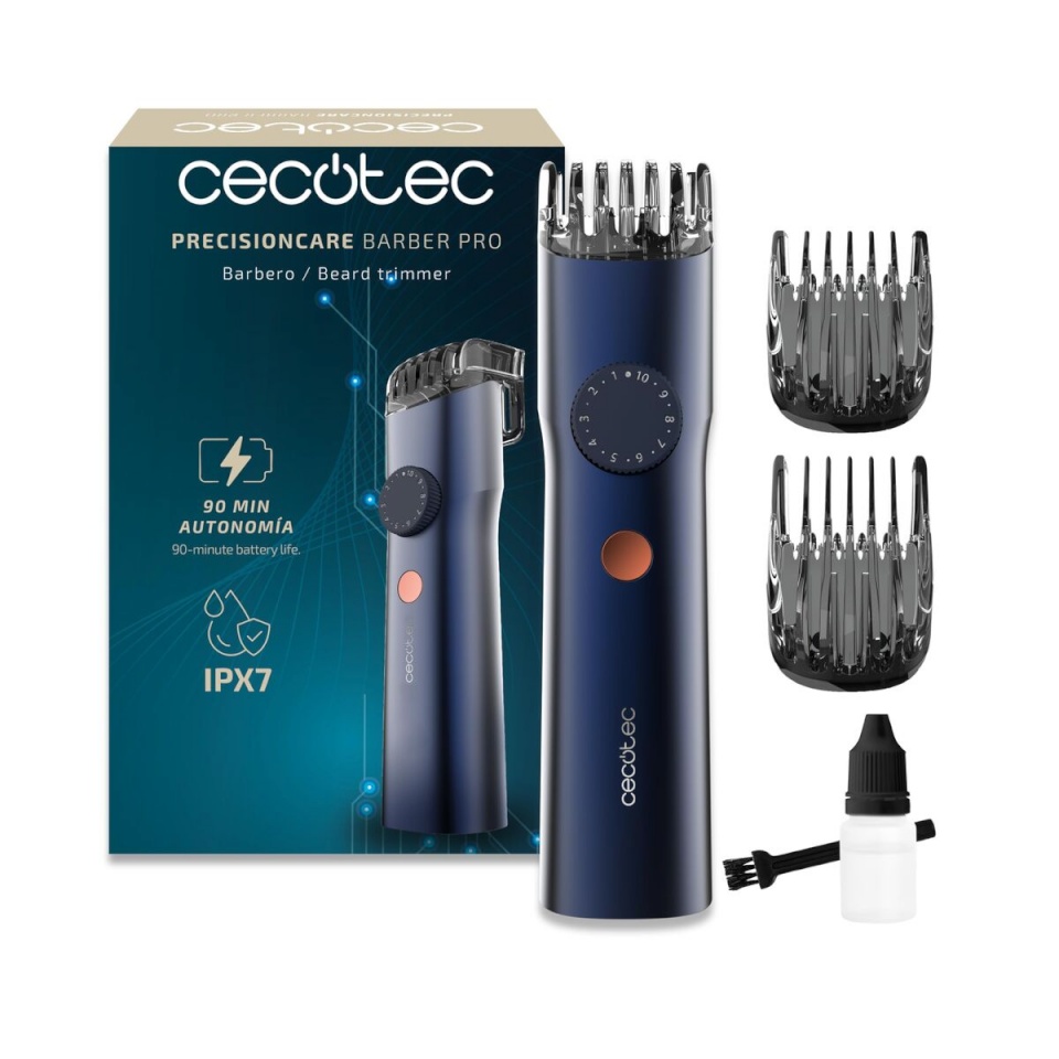 Cecotec Professionaalne Juukselõikur PrecisionCare Barber Pro Laetav IPX7 sinine Tarvikud