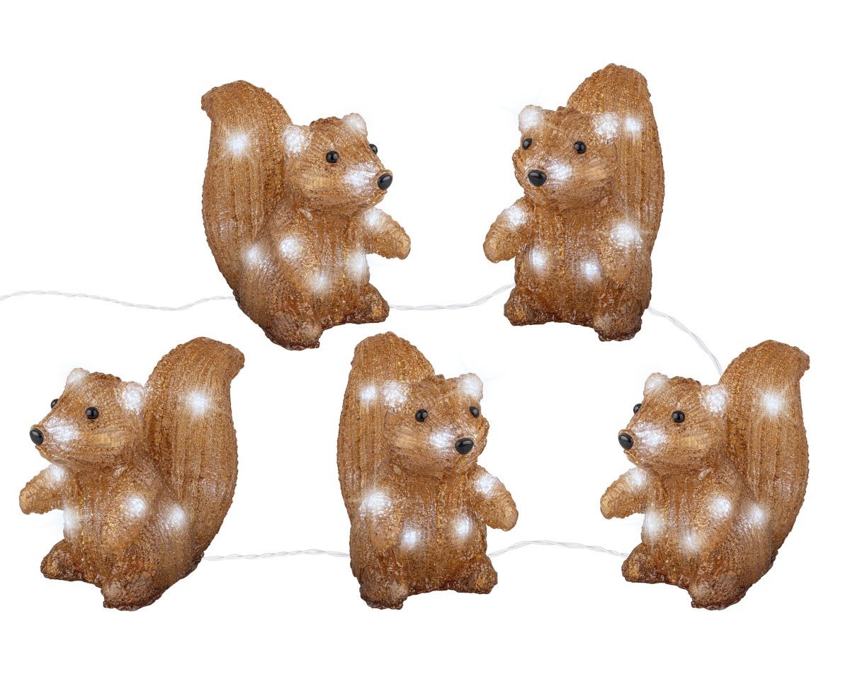 Lumineo valguskett 491335 Acrylic Squirrels with Lights, pruun