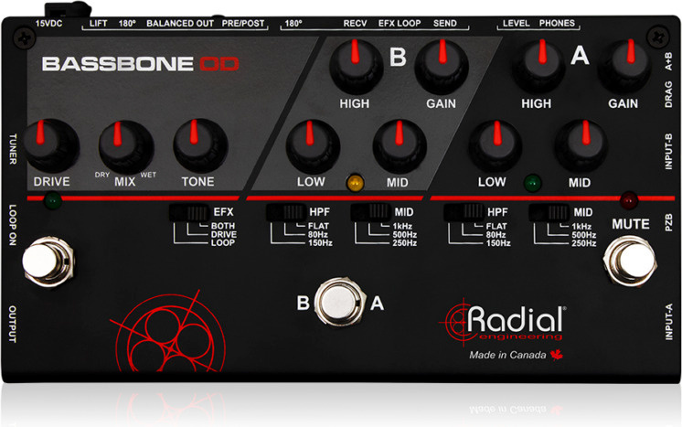 Radiaalkitarripedaal Engineering Bassbone OD bassi esiosa/moonutus