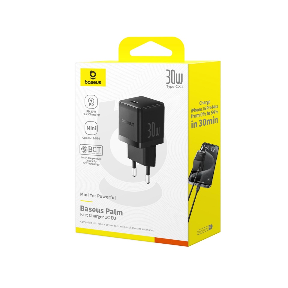 Baseus Palm USB C akulaadija 30W EU must