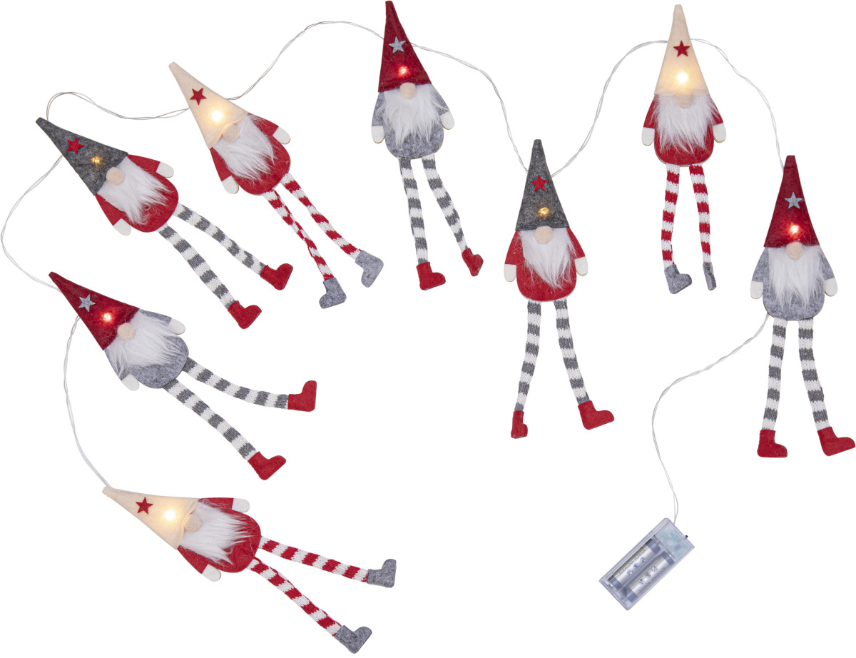 Star Trading päkapikuvalgustite komplekt Alf Elf Light Set, 140cm, punane/valge