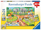 Ravensburger pusle 2x24-osaline Day in the zoo