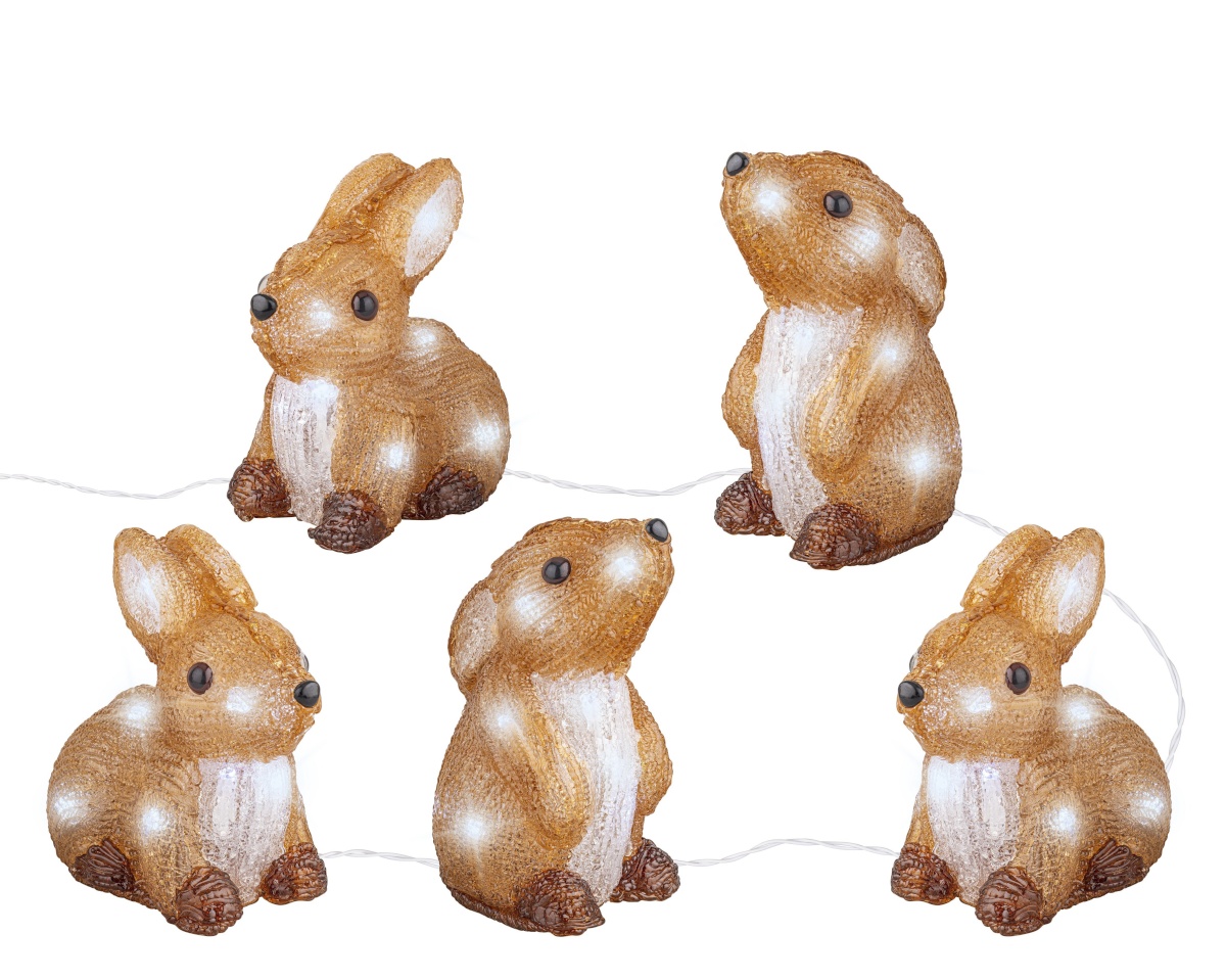 Lumineo jõulutuled 491336 Acrylic Bunny Set with Lights for Outdoor Use, pruun