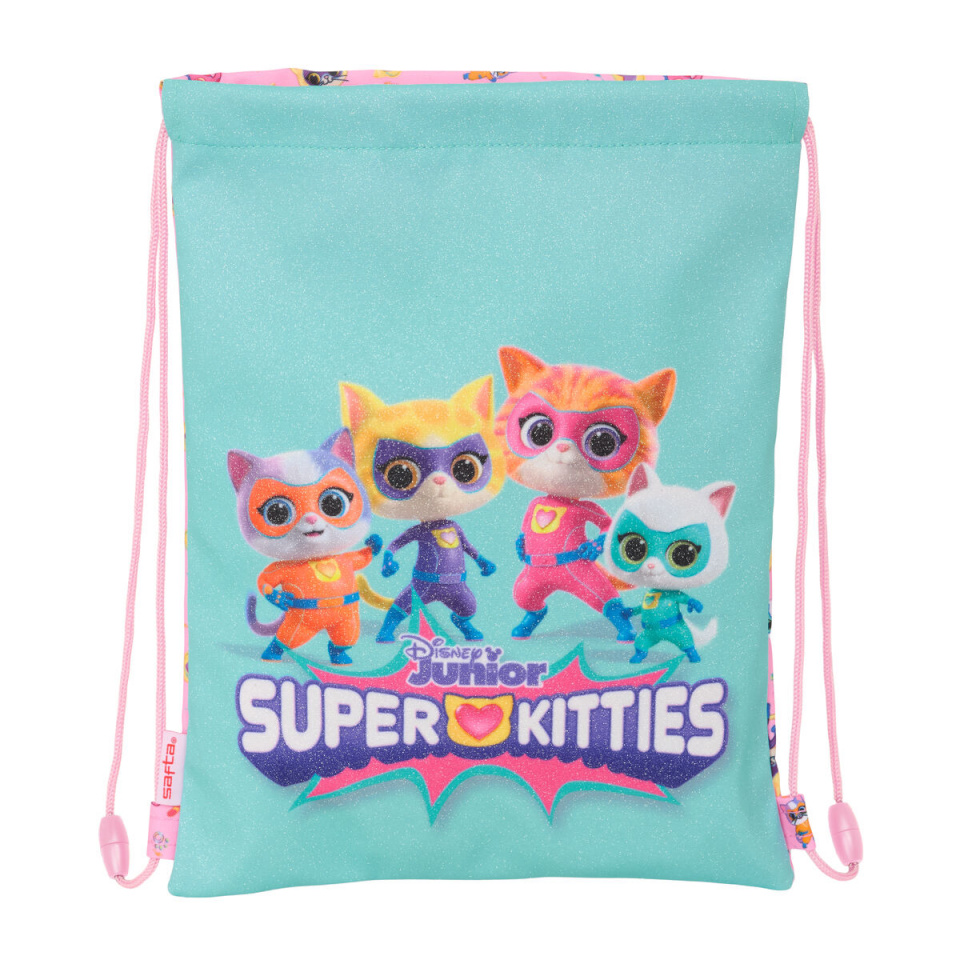 SuperKitties paeltega seljakott roosa türkiissinine 26x34x1cm