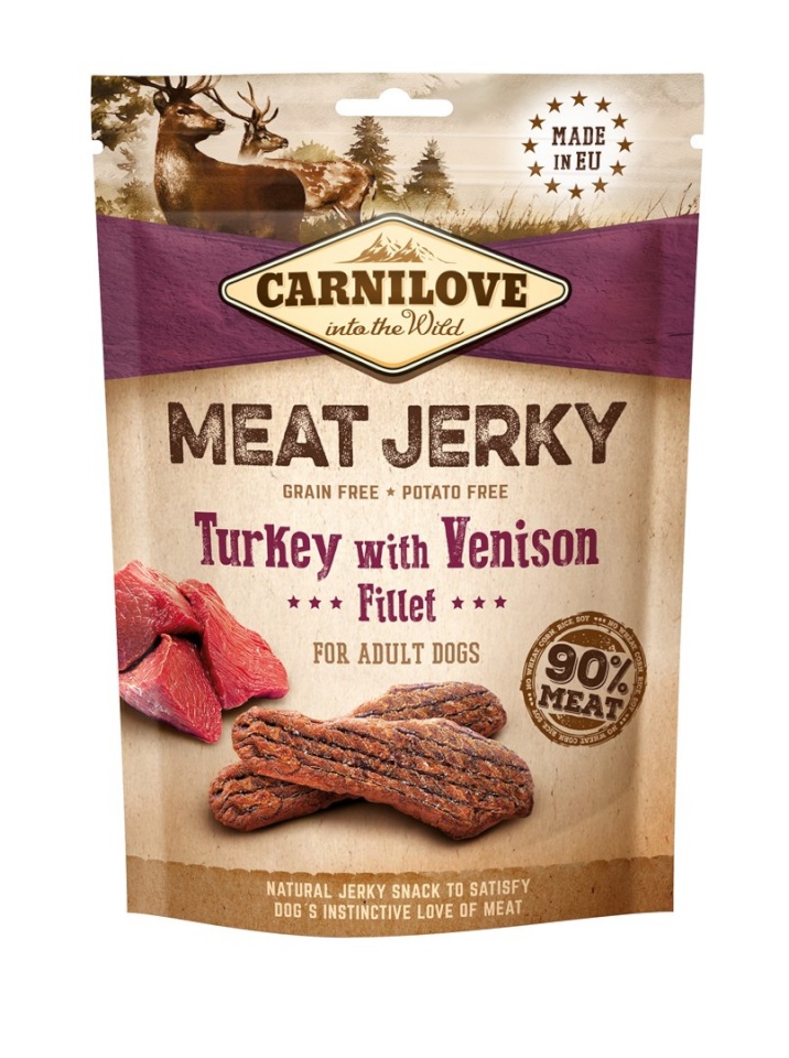 Carnilove kuivtoit koerale Meat Jerky Turkey with Venison, 100g