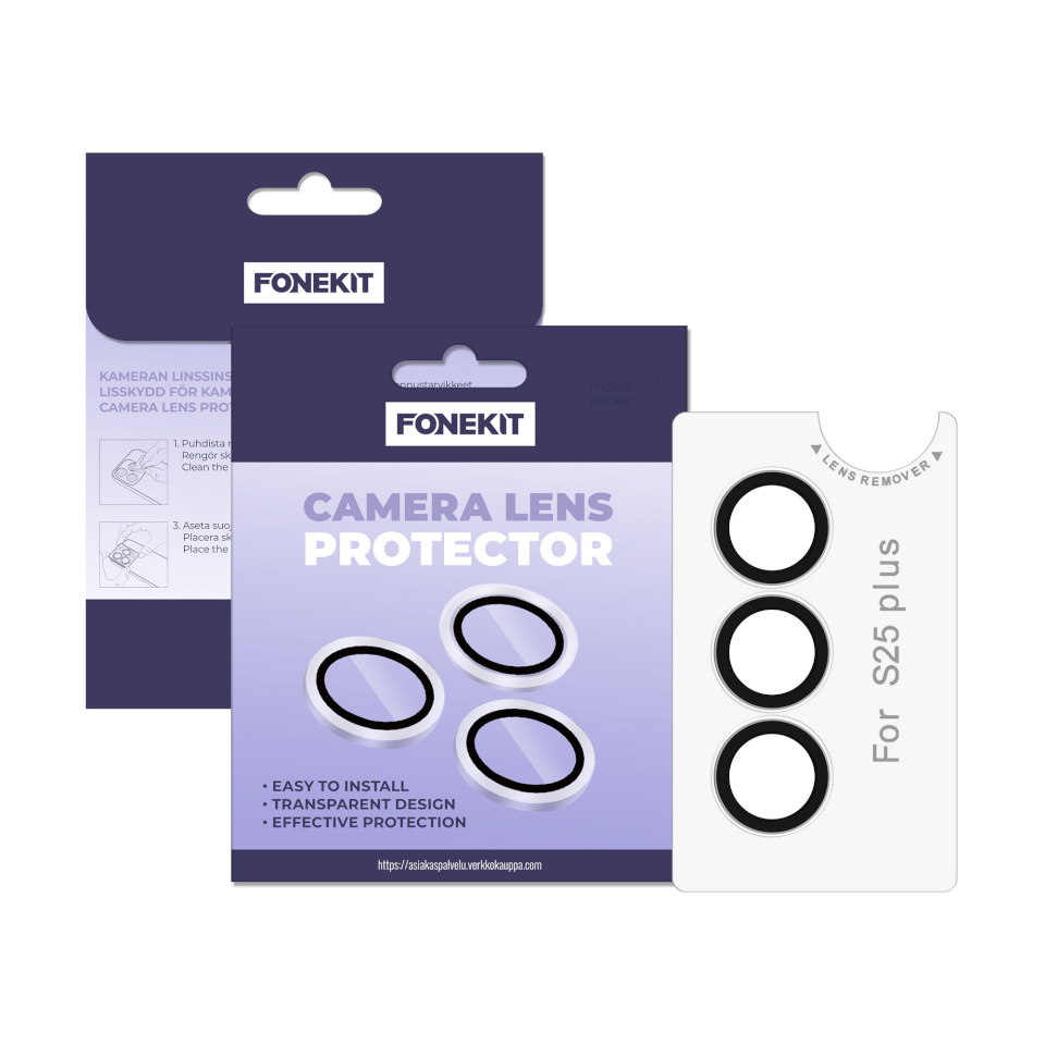 FoneKit kaamera kaitseklaas, Samsung Galaxy S25+, läbipaistev