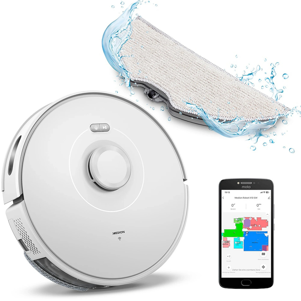 Medion robottolmuimeja MD11782 X10 SW Robotic Vacuum Cleaner, valge